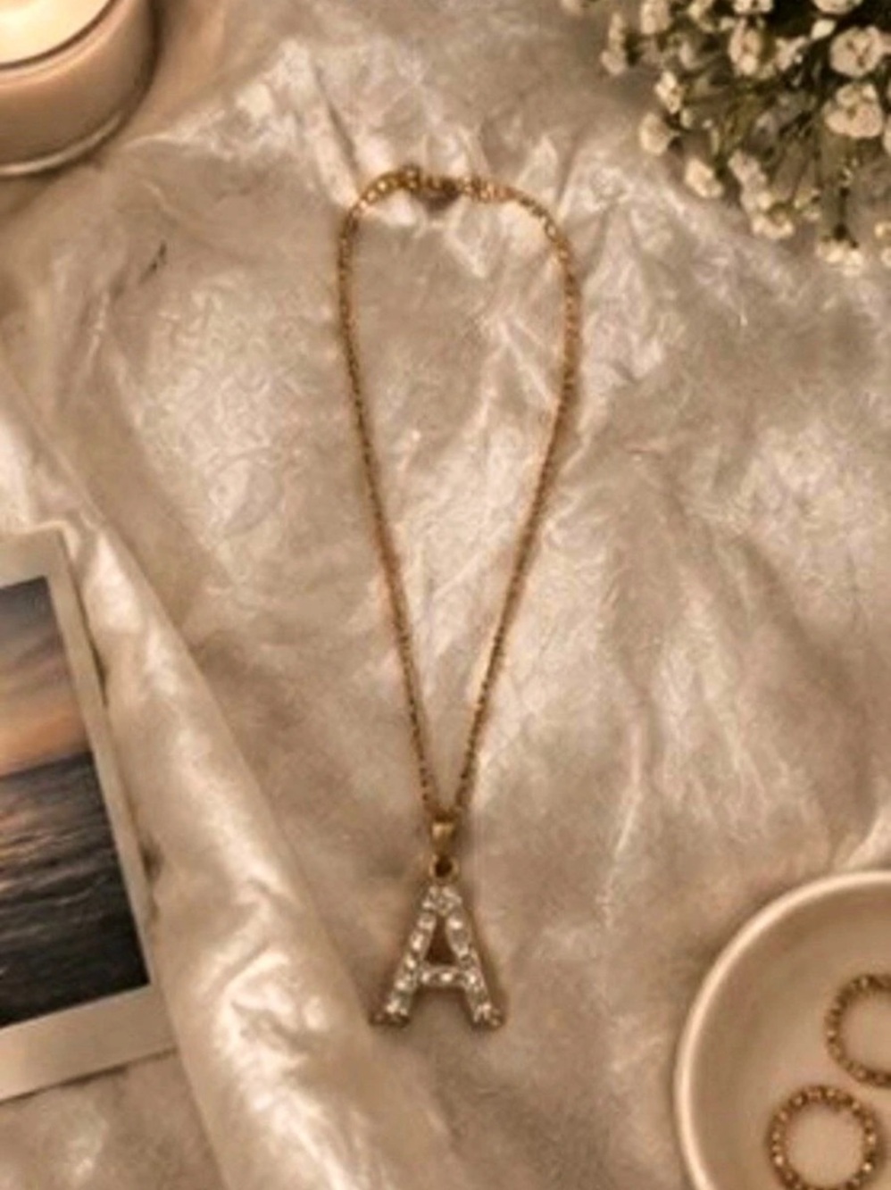 Gold Initial Pendant Necklace Like New